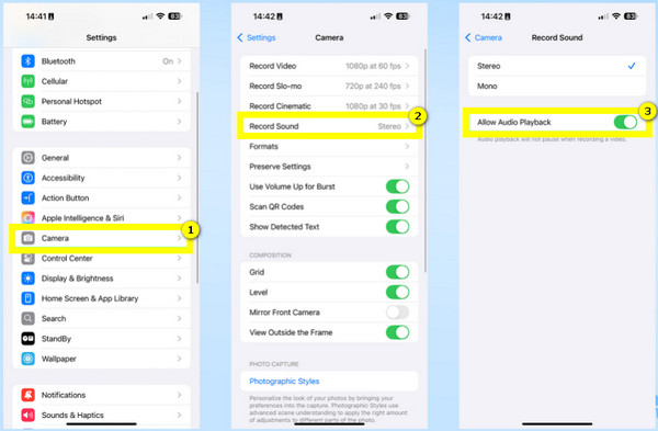 Enable Allow Audio Playback